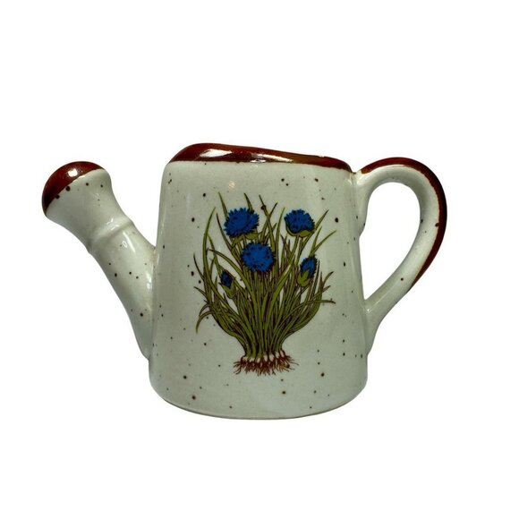 Takahashi Watering Can Planter Japan San Francisco Floral Speckled Stoneware 3.5 - Picture 3 of 16